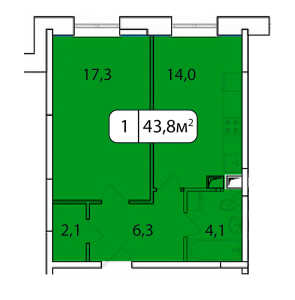 Планировка 1-комнатной квартиры в Аристово-Митино