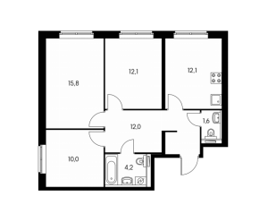 Планировка 3-комнатной квартиры в Ярославский