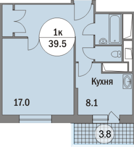 Планировка 1-комнатной квартиры в Триумфальный