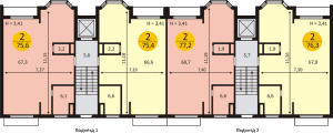 Планировка 2-комнатной квартиры в Успенский квартал
