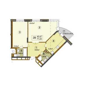 Планировка 2-комнатной квартиры в Большое Ступино