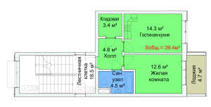 Планировка однокомнатной квартиры в Руполис-Растуново