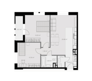 Планировка 2-комнатной квартиры в Водный