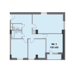 Планировка 3-комнатной квартиры в Фили Град