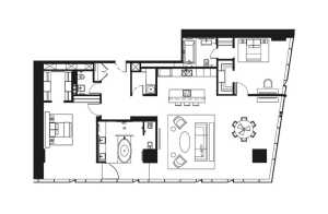 Планировка 2-комнатной квартиры в Око