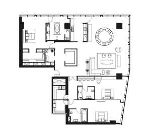 Планировка 3-комнатной квартиры в Око