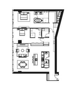 Планировка двухкомнатной квартиры в Око
