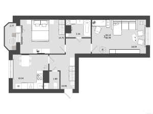 Планировка 2-комнатной квартиры в Олимп 3