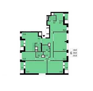 Планировка 4-комнатной квартиры в City Park - тип 1