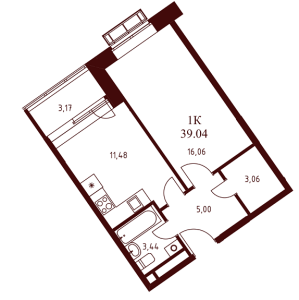 Планировка 2-комнатной квартиры в Воскресенский