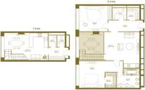 Планировка 4-комнатной квартиры в Лица - тип 2