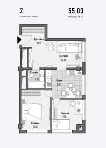 Планировка 3-комнатной квартиры в Jazz