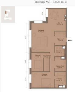 Планировка 1-комнатной квартиры в Монэ