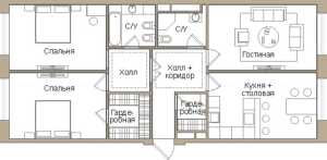 Планировка 3-комнатной квартиры в The Mid