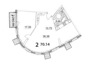Планировка двухкомнатной квартиры в Нахимов