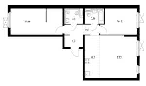 Планировка 3-комнатной квартиры в Волжский парк