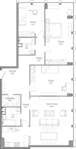 Планировка 4-комнатной квартиры в PerovSky - тип 2