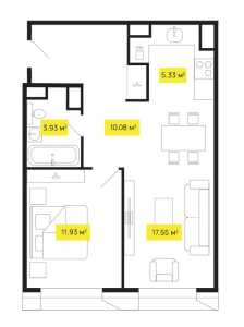 Планировка 1-комнатной квартиры в Shome