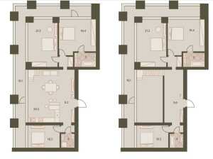 Планировка 4-комнатной квартиры в Eniteo - тип 2