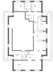 Планировка 4-комнатной квартиры в Alcon Tower - тип 1