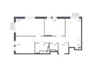 Планировка 4-комнатной квартиры в Мытищи Парк - тип 1