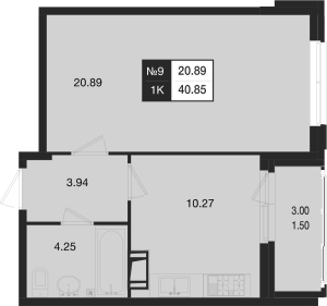 Планировка 3-комнатной квартиры в Нижегородская 74