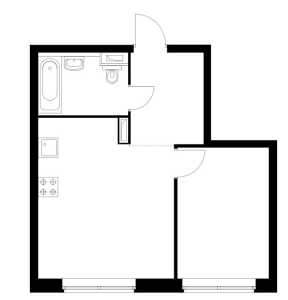 Планировка 1-комнатной квартиры в Кронштадтский 9
