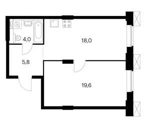 Планировка 1-комнатной квартиры в Волоколамское 24