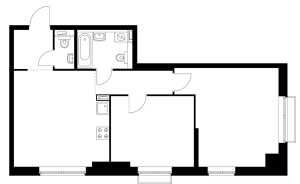Планировка 2-комнатной квартиры в Красноказарменная 15