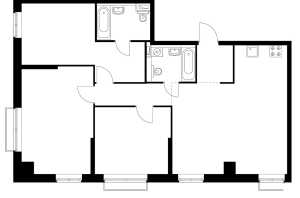 Планировка 3-комнатной квартиры в Красноказарменная 15