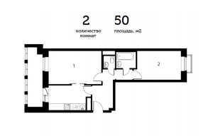 Планировка 2-комнатной квартиры в Опалиха О3