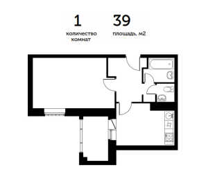 Планировка однокомнатной квартиры в Опалиха О3