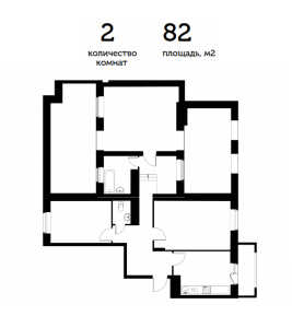 Планировка 4-комнатной квартиры в Опалиха О3 - тип 1