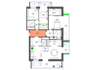 Планировка 4-комнатной квартиры в На Пришвина, 4А - тип 2