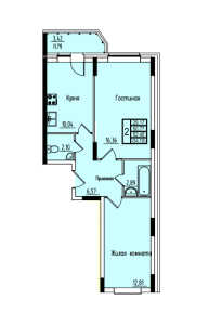 Планировка 2-комнатной квартиры в Императорские Мытищи