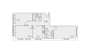 Планировка 3-комнатной квартиры в Испанские кварталы