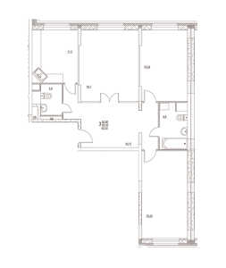 Планировка 3-комнатной квартиры в Дом на Баковке
