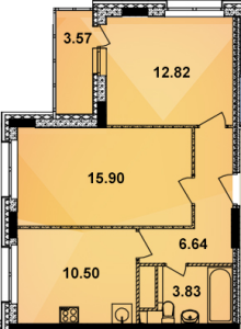 Планировка 2-комнатной квартиры в Калейдоскоп