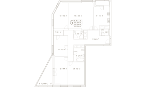 Планировка 4-комнатной квартиры в Дыхание - тип 1