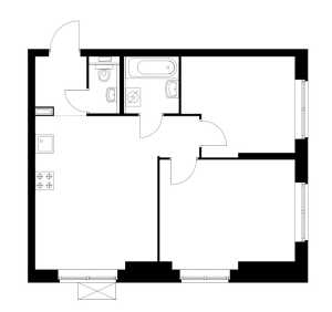 Планировка 2-комнатной квартиры в Сигнальный 16