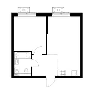 Планировка 1-комнатной квартиры в Сигнальный 16