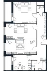 Планировка 3-комнатной квартиры в Светлый мир Станция Л