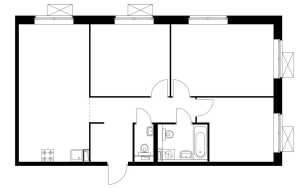 Планировка 3-комнатной квартиры в Большая Академическая 85