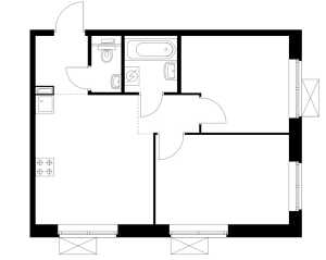 Планировка 2-комнатной квартиры в Большая Академическая 85