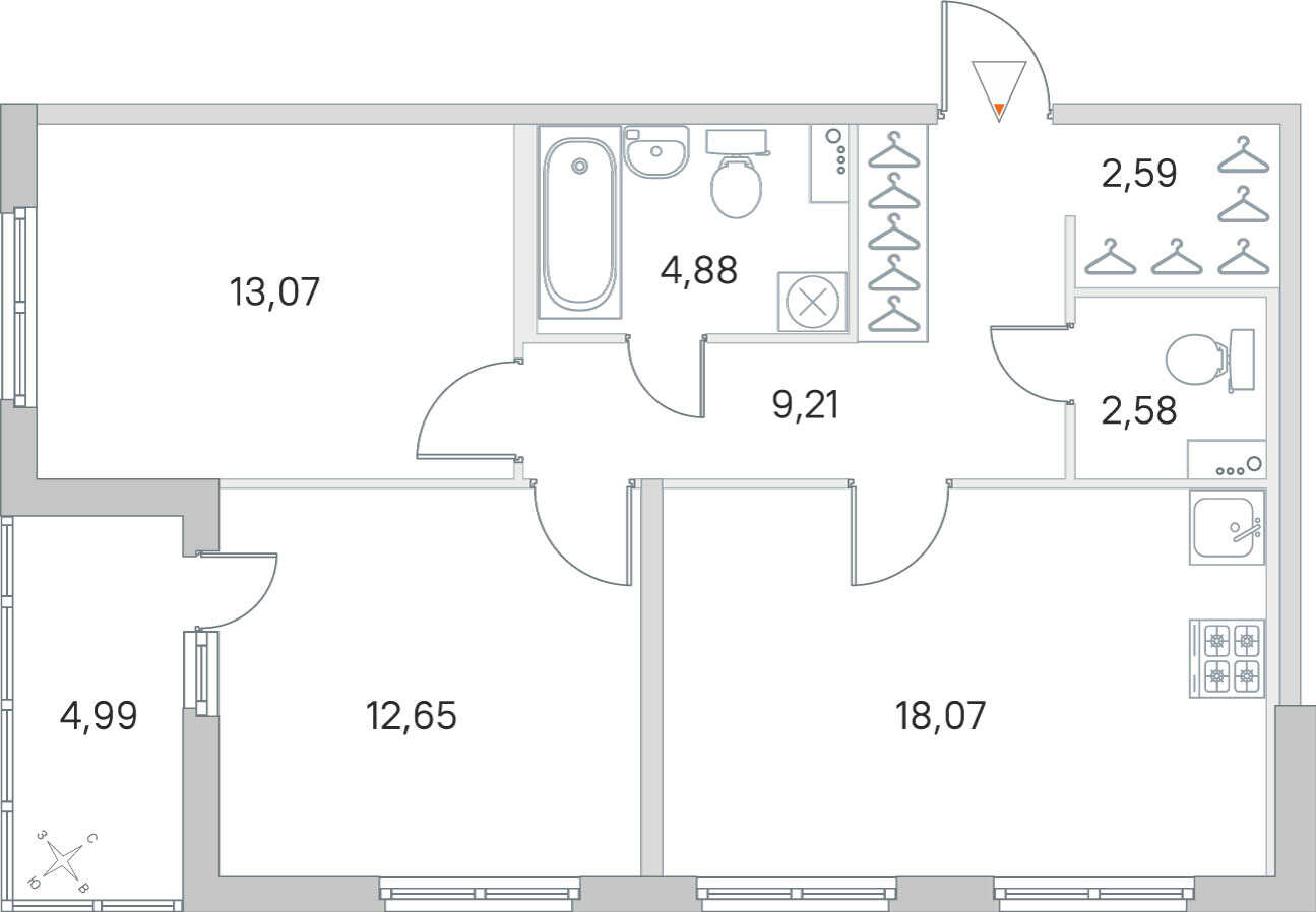 Продажа 2-комнатной квартиры 63 м² в Янино-1 в ЖК Ясно.Янино. Этаж 1 -  купить квартиру за 8745035 руб. | Avaho.ru