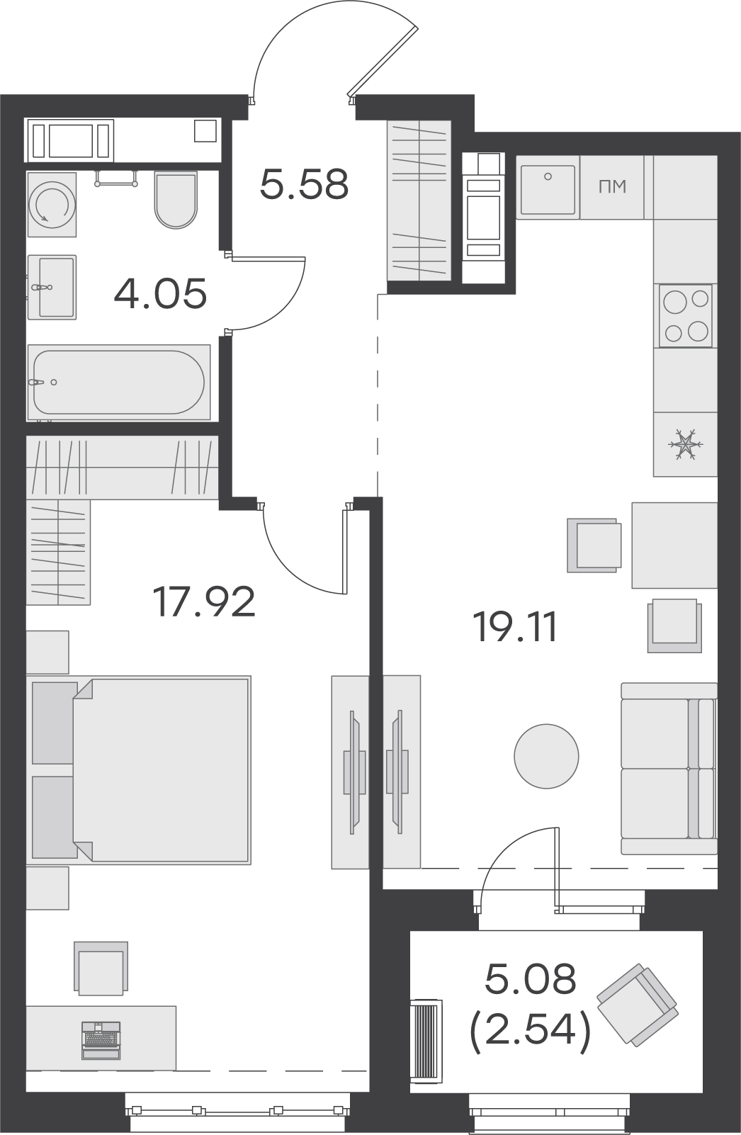 Продажа студии 49.2 м² в Санкт-Петербурге в ЖК GloraX City Балтийская. Этаж  4 - купить квартиру за 15569999 руб. | Avaho.ru