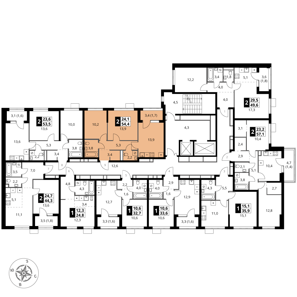 Продажа 2-комнатной квартиры 54.4 м² во Москве в ЖК 1-й Ясеневский. Этаж 7  - купить квартиру за 15884800 руб. | Avaho.ru