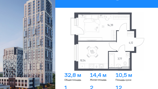 Продается квартира за 5 270 301 ₽
