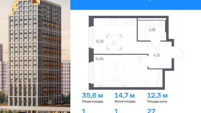 Продается квартира за 6 643 300 ₽