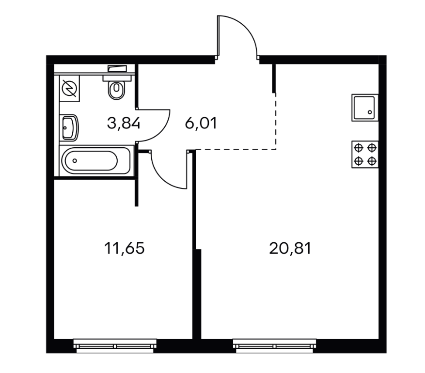 Размеры однушки. Схема однокомнатной квартиры. Схема квартиры 1 комнатной. Однокомнатная чертеж. Планировка стандартной однокомнатной квартиры.